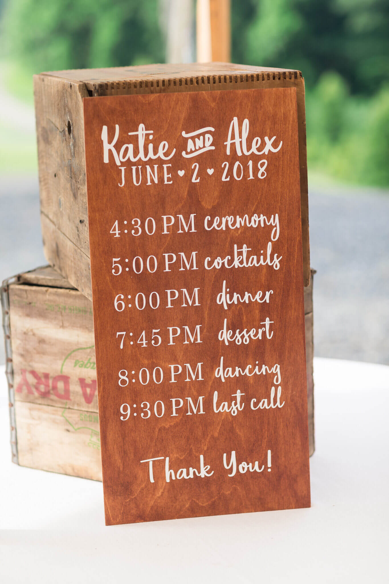 katie alex wedding itinerary